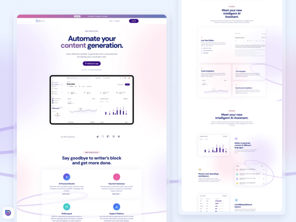 AI content generation SaaS Divi LP #5