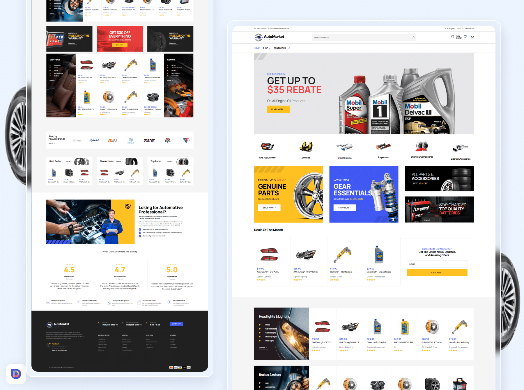 Automarket Autopart Divi Template 1
