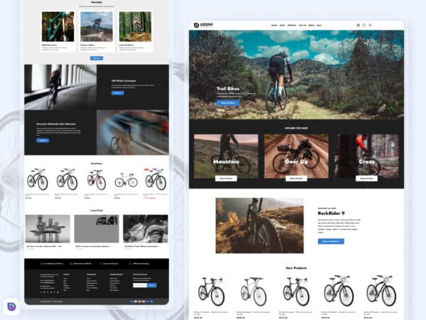 Landing Page Divi para Tienda de Bicicletas y Accesorios