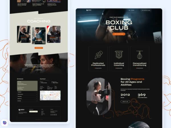 Descarga esta landing page en Divi para promocionar clases de boxeo para adultos y niños. Ideal para gimnasios o clubes de boxeo. ¡100% editable y responsive!