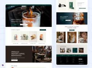 Descarga esta landing page para cafeterías o tiendas de café online hecha con Divi. Ideal para vender café en grano, promocionar tu menú o atraer nuevos clientes.
