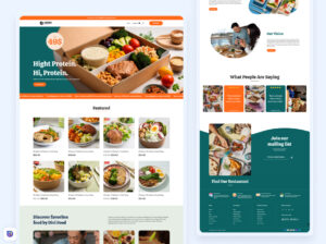 Crea una tienda online moderna para tu negocio de comida con esta plantilla Divi. Ideal para delivery o meal prep. 100% editable y responsive.