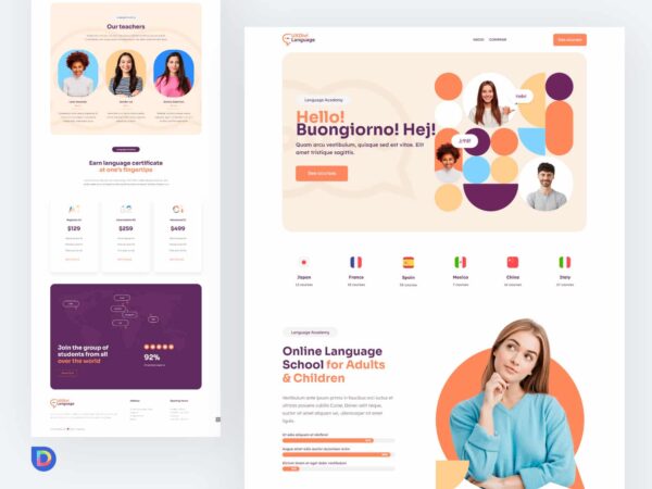 Divi-Language-elearning-landing