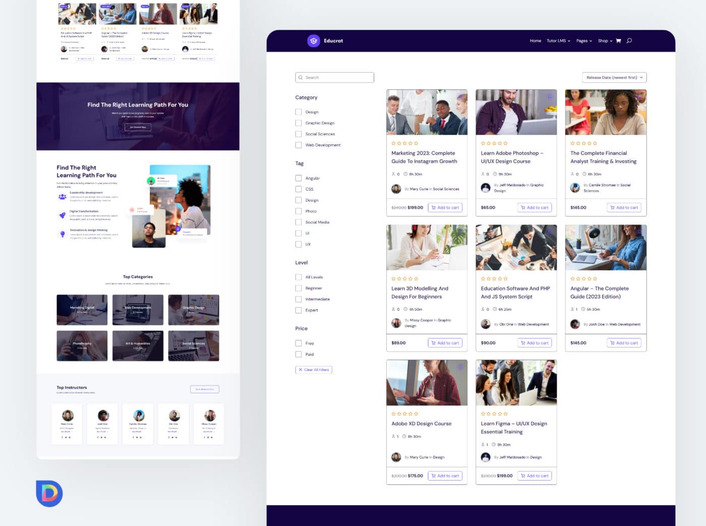 Educrat Tutor LMS eLearning Divi Template UXDivitemplates Educrat Tutor LMS eLearning Divi Template UXDivitemplates