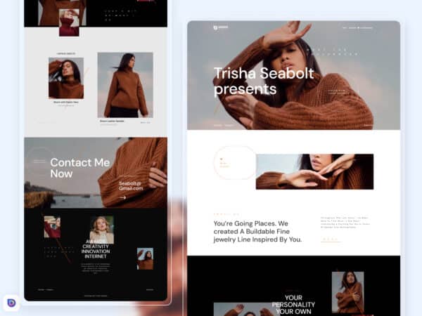 Fashion Influencer Divi Landing page