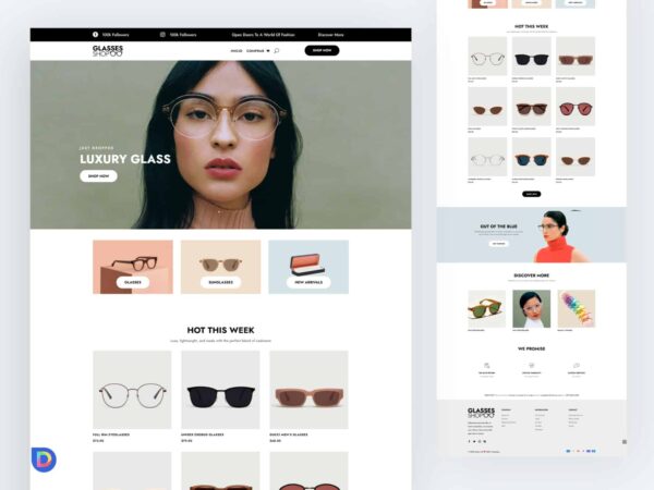 Glasses Shop Divi demo UXDT Final