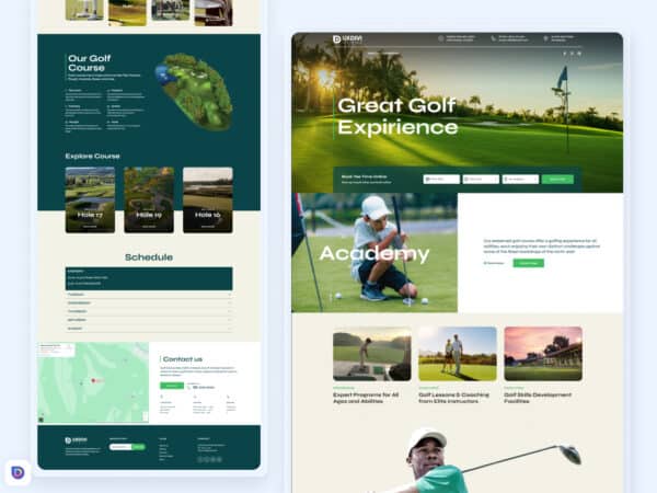 Golf Expirience Divi Landing Page