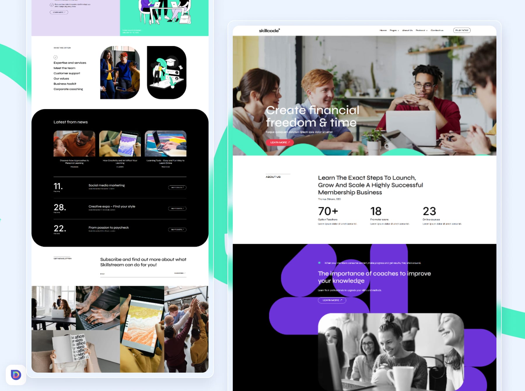 Skillcode Tutor LMS Divi Template 1