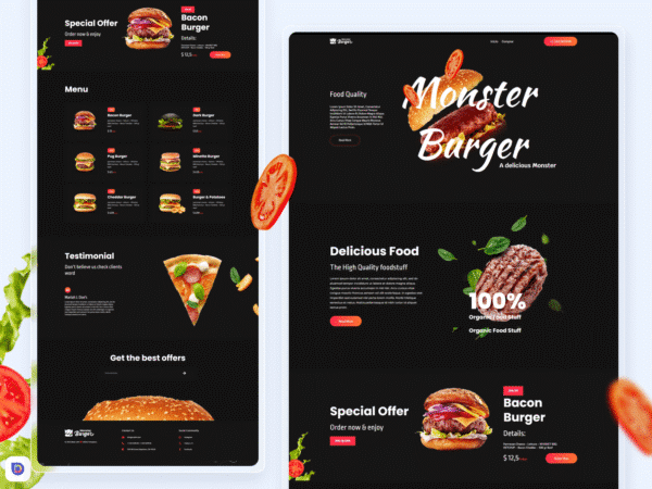 Monster Burger Divi Landing Page