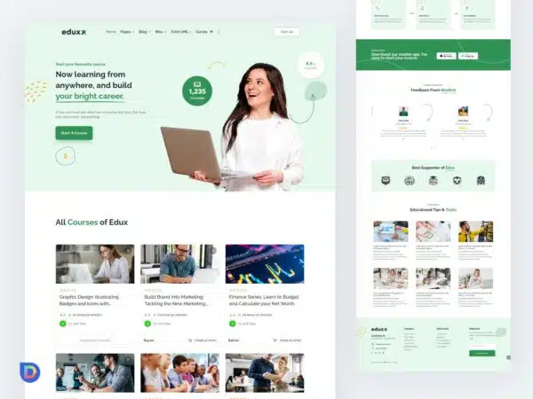 Platilla de eLearning con Tutor LMS y Divi Edux