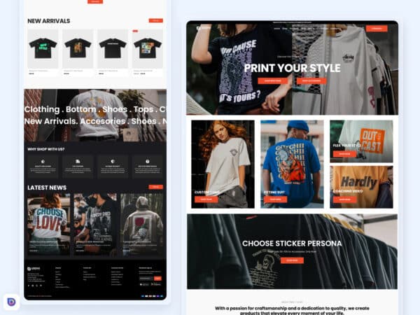 Print T-shirt Divi Landing Page