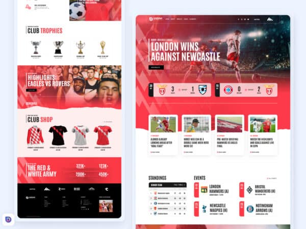 Soccer Club Divi Landing Page