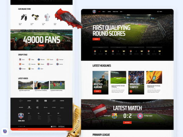 Divi Template for Football Teams with SportPress